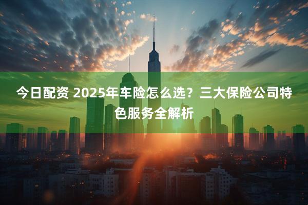 今日配资 2025年车险怎么选？三大保险公司特色服务全解析