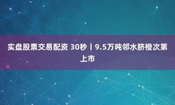 实盘股票交易配资 30秒丨9.5万吨邻水脐橙次第上市
